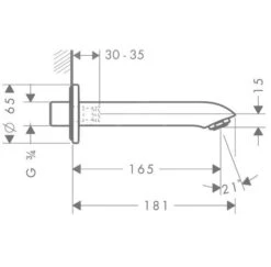 Hansgrohe Metris New - Baduitloop, Chroom 31494000 7 Hansgrohe Metris New - Baduitloop, Chroom 31494000 -AquaKranen Verkoop 004d8a77bcc3664fd3de65b0