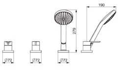 Hansa Ligna - 3- Gats Badrandcombinatie, Chroom 06439473 -AquaKranen Verkoop 0187a9207b16677ee0a7a4ce