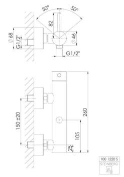 Steinberg 100 - Douchekraan, Mat Zwart 100 1220 S -AquaKranen Verkoop 02f9f9b21ceb77e5539f5ce7