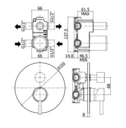 Paffoni Stick - Inbouwkraan Voor 2 Uitgangen Incl. Inbouwdeel, Rvs SK018ST -AquaKranen Verkoop 033d42472e5159d43d6ffe5c