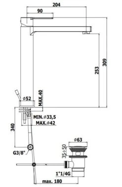 Paffoni Ringo - Wastafelkraan Met Afvoergarnituur 1 1/4, Mat Zwart RIN085NO -AquaKranen Verkoop 081b924a1493ede107cc5439