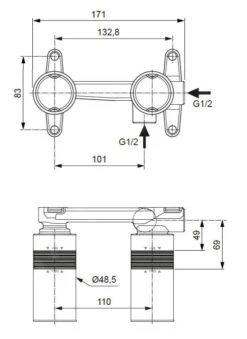 Ideal Standard Conca Tap - Inbouwdeel Voor Inbouw Wastafelkraan A1313NU -AquaKranen Verkoop 0a41a9364547cae781bf6886