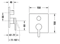 Duravit C.1 - Inbouw Thermostatische Badkraan, Voor 2 Functies, Chroom C15210017010 -AquaKranen Verkoop 0c72411f3e231d51a46f627c