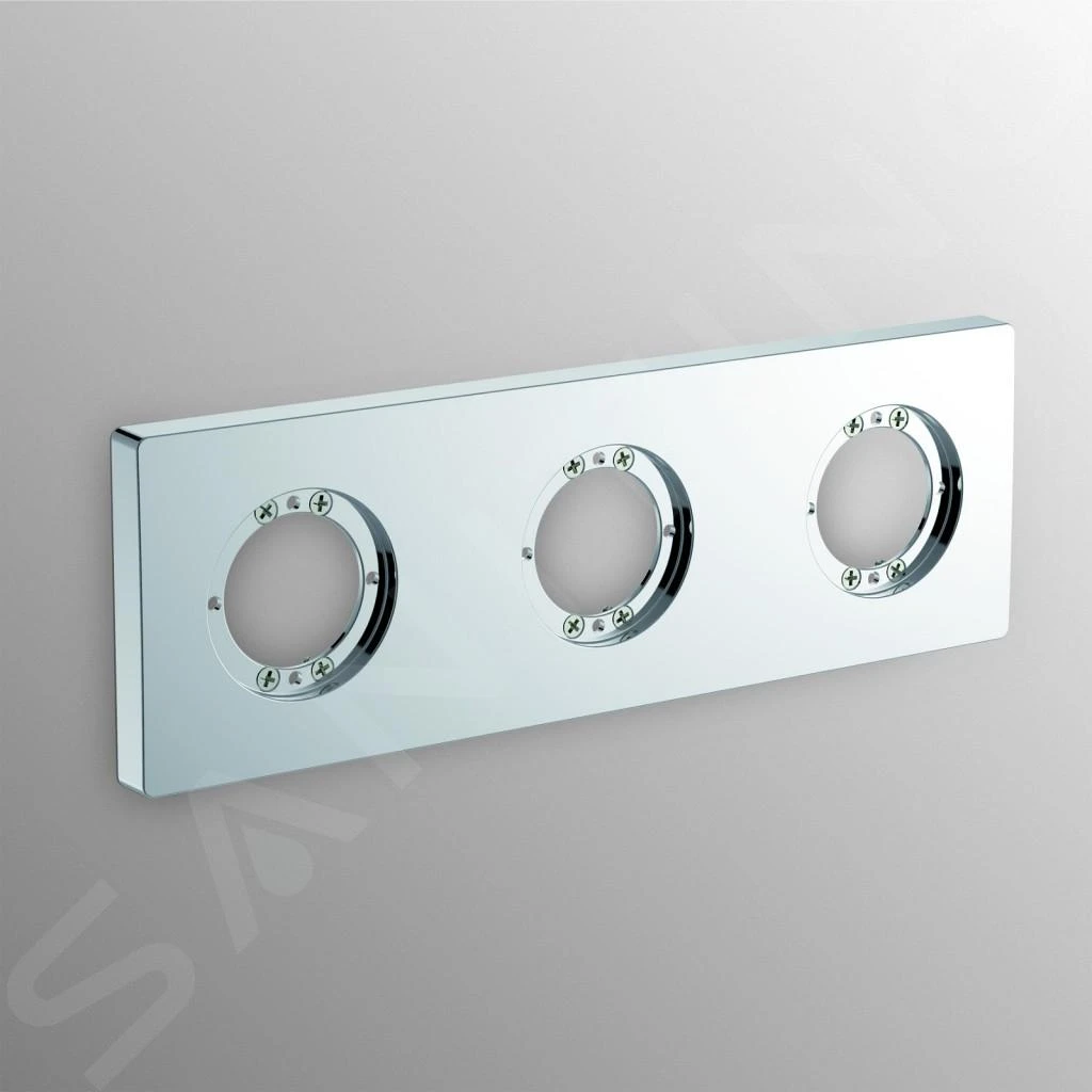 Ideal Standard Archimodule - Afdekrozet 3-gats 83 X 249 Mm, Chroom A1506AA 6 Ideal Standard Archimodule - Afdekrozet 3-gats 83 X 249 Mm, Chroom A1506AA - Afbeelding 4