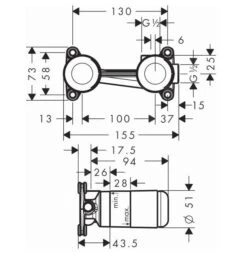 Hansgrohe Inbouwdelen - Basisgarnituur Voor Inbouw Wastafelkraan 13622180 -AquaKranen Verkoop 12d5b4bdc4dd4a5942b1bcd3