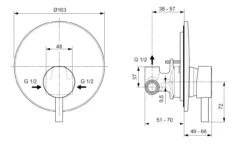 Ideal Standard CeraLine - Inbouwkraan Inclusief Inbouwdeel, Zwart A6940XG 7 Ideal Standard CeraLine - Inbouwkraan Inclusief Inbouwdeel, Zwart A6940XG -AquaKranen Verkoop 130efc94801c99264b04b23f