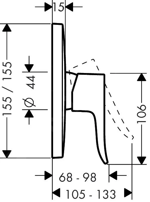 Hansgrohe Metris New - Afdekset Voor Douchekraan, Chroom 31456000 4 Hansgrohe Metris New - Afdekset Voor Douchekraan, Chroom 31456000 - Afbeelding 2
