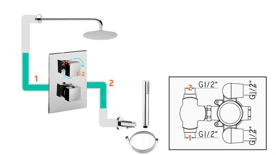 Paffoni Level - Inbouw Douchekraan Met Omstelkraan, 2 Functies, Chroom LES018CR 5 Paffoni Level - Inbouw Douchekraan Met Omstelkraan, 2 Functies, Chroom LES018CR - Afbeelding 3