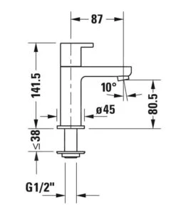 Duravit B.2 - Koudwaterkraan, Chroom B21080002010 -AquaKranen Verkoop 14f074bbe116369093089507