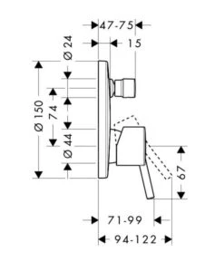 Hansgrohe Talis S - Afdekset Badkraan, Chroom 32475000 -AquaKranen Verkoop 159ad6d8ca084cff6ede904c