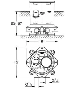 Grohe Inbouwdelen - Basisgarnituur Voor Staande Badkraan 45984001 -AquaKranen Verkoop 17197a297c044331d483472a