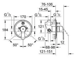 Grohe Eurostyle Cosmopolitan - Afdekset Badkraan, Chroom 33637002 -AquaKranen Verkoop 172f91b9da7e8648e095c868