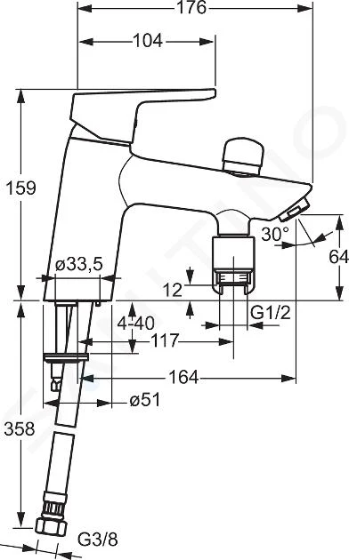 Hansa Primo - Eengreeps Badmengkraan, Chroom 49512203 4 Hansa Primo - Eengreeps Badmengkraan, Chroom 49512203 - Afbeelding 2
