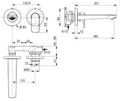 Ideal Standard Connect Air - Inbouw Wastafelkraan, 2-gats, Brushed Gold A7029A2 5 Ideal Standard Connect Air - Inbouw Wastafelkraan, 2-gats, Brushed Gold A7029A2 -AquaKranen Verkoop 284a368dc51c257debc4de8c