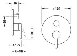 Duravit C.1 - Inbouw Douchemengkraan, Voor 2 Functies, Mat Zwart C14210012046 -AquaKranen Verkoop 2bb557298f3ceaaa15d85047