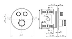 Ideal Standard CeraTherm Navigo - Inbouwthermostaat, Opbouwdeel, 2 Gebruikers, Chroom A7296AA -AquaKranen Verkoop 2c18a150dbcaeaddf016b58d 2