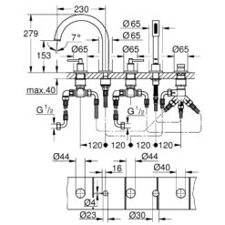 Grohe Atrio - Badkraan, 5-gats Installatie, Warm Sunset 19922DA3 -AquaKranen Verkoop 2d84c8efa0ee0f515263f98d