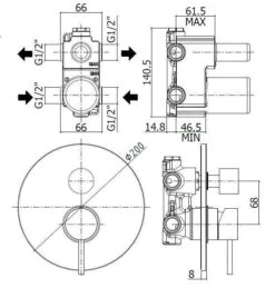 Paffoni Light - Afdekset Met Inbouwdeel, Voor 2 Functies, Zwart Mat LIG018NO -AquaKranen Verkoop 2ec1d2750b6bcc2164c70edb