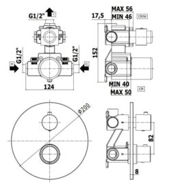 Paffoni Light - Inbouw Thermostaat Douchekraan Met Inbouwdeel, 1 Functie, Mat Zwart LIQ013NO -AquaKranen Verkoop 2f578b95d41353c5fc65678e