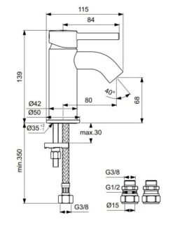 Ideal Standard CeraLine - Wastafelkraan, Zijdeachtig Zwart BC185XG -AquaKranen Verkoop 358e73b12ab7a15fcb925b41