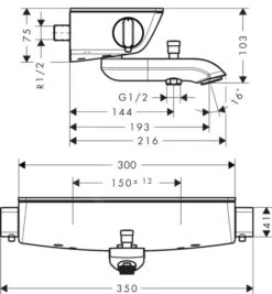 Hansgrohe Ecostat Select - Thermostatische Badkraan, Wit/chroom 13141400 10 Hansgrohe Ecostat Select - Thermostatische Badkraan, Wit/chroom 13141400 -AquaKranen Verkoop 35b5ef11f9e7d6b05a42bf07
