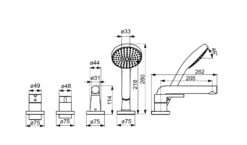 Hansa Vantis Style - Badrandmengkraan, 4-gats Installatie, Chroom 54719007 -AquaKranen Verkoop 3961bfbe9a8c14e34ba8fe97
