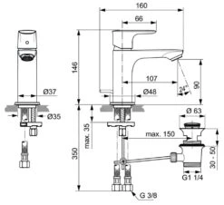 Ideal Standard Connect Air - Slim Wastafelkraan Met Waste, Silver Storm A7007GN 6 Ideal Standard Connect Air - Slim Wastafelkraan Met Waste, Silver Storm A7007GN -AquaKranen Verkoop 3cbcc4b1067e95f8fc29cb14