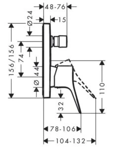 Hansgrohe Vivenis - Inbouw Badkraan, 2 Uitgangen, Mat Zwart 75415670 -AquaKranen Verkoop 3d30e6270e83842e881484ac