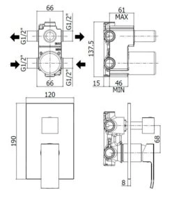 Paffoni Level - Inbouwkraan Incl. Inbouwdeel, Voor 2 Uitgangen, Chroom LEA018CR -AquaKranen Verkoop 3e71214daf3f612d7e5dc594