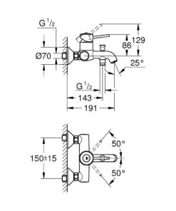 Grohe Start Classic - Opbouw Badkraan, Chroom 23787000 -AquaKranen Verkoop 3eb98218a297aea2a137fb48