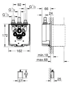 Grohe Inbouwdelen - Inbouwbox Voor Elektronische Douchemengkraan 36464000 -AquaKranen Verkoop 40af4c989ec31224d66c2500