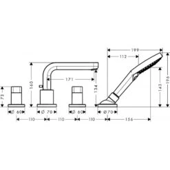 Hansgrohe Metris S - 4-gats Badrandmengkraan Met Uitloop 171 Mm, Chroom 31446000 -AquaKranen Verkoop 40dfd34697f9d757a7bc8d0d
