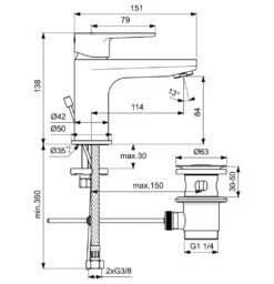 Ideal Standard Cerafine O - Wastafelkraan Met Afvoer, Chroom BC698AA -AquaKranen Verkoop 4348d5f5dbeca2a0b92b44d0