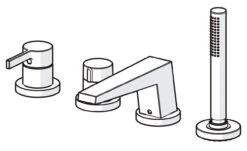 Hansa Loft - Badrandkraan, 4-gats Installatie, Chroom 57752473 -AquaKranen Verkoop 492ab3aec93231982a71cd98
