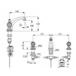 Kludi Adlon - Wastafelkraan Met Waste, 3-gats Installatie, Goud 5104345G4 -AquaKranen Verkoop 4be0a4171d906742e3a61b27