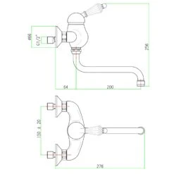 Sapho Kirké - Wastafelkraan, Kristal Hendel, Brons KI15KB -AquaKranen Verkoop 4d19979cf17814f3c735c03d