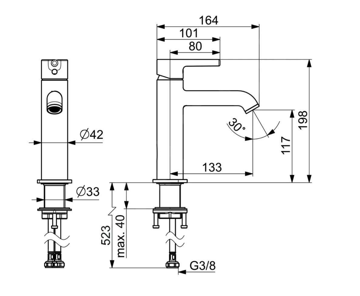 Hansa Vantis Style - Wastafelkraan, Chroom 54372207 4 Hansa Vantis Style - Wastafelkraan, Chroom 54372207 - Afbeelding 2