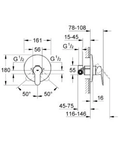 Grohe BauEdge - Afdekset Voor Douchekraan Inclusief Inbouw Basisgarnituur, Chroom 29078000 -AquaKranen Verkoop 4d2f99b5912a6251f98aa800