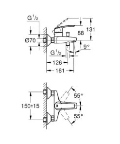 Grohe QuickFix Start - Badkraan, Chroom 32278001 -AquaKranen Verkoop 4dec74fd67fcb726a07f1208