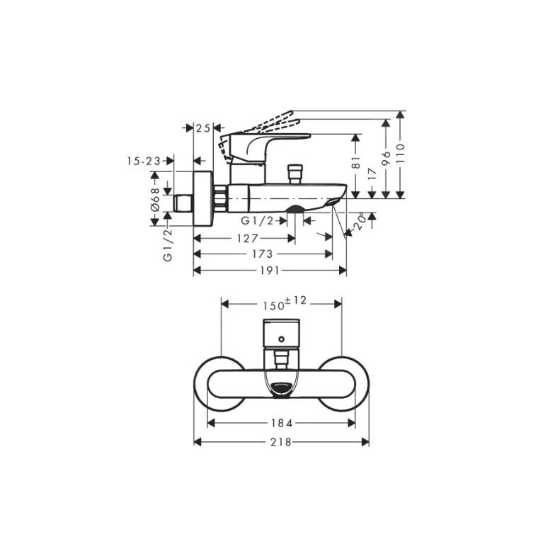 Hansgrohe Rebris S - Douchekraan, Met 2 Flow Rates, Chroom 72443000 4 Hansgrohe Rebris S - Douchekraan, Met 2 Flow Rates, Chroom 72443000 - Afbeelding 2