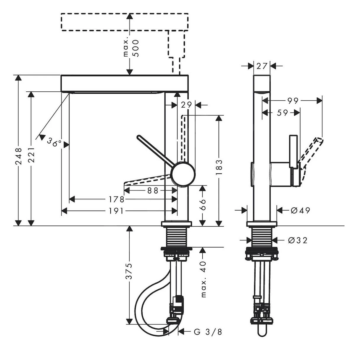Hansgrohe Finoris - Wastafelkraan 230, Incl. Push-Open Afvoer En Uittrekbare Douche, EcoSmart, Chroom 76063000 4 Hansgrohe Finoris - Wastafelkraan 230, Incl. Push-Open Afvoer En Uittrekbare Douche, EcoSmart, Chroom 76063000 - Afbeelding 2