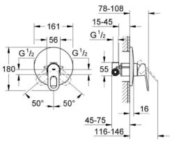 Grohe BauLoop - Afdekset Voor Douchekraan, Chroom 29080000 7 Grohe BauLoop - Afdekset Voor Douchekraan, Chroom 29080000 -AquaKranen Verkoop 5493ca8fc89abdff9830d5d0