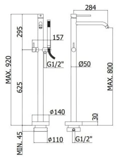 Paffoni Light - Vrijstaande Badkraan, Met Accessoires, Wit Mat LIG032BO -AquaKranen Verkoop 563febc9d2efbc113442f764 2