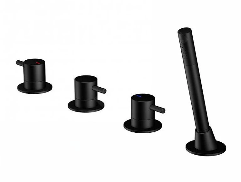 Steinberg 100 - Badrand Combinatie, 4-gats Installatie, Mat Zwart 100 2480 S 3 Steinberg 100 - Badrand Combinatie, 4-gats Installatie, Mat Zwart 100 2480 S