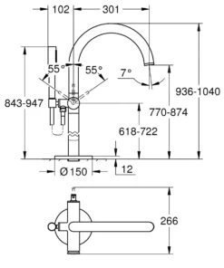 Grohe Atrio - Vrijstaande Badkraan, Met Draaibare Uitloop, Chroom 32653003 -AquaKranen Verkoop 58ca6d6012afc18bbed80b7e