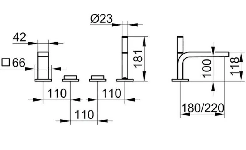 Keuco Edition 11 - Badrandkraan, 4-gats, Chroom 51130010100 4 Keuco Edition 11 - Badrandkraan, 4-gats, Chroom 51130010100 - Afbeelding 2