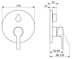Hansa Ronda - Inbouwkraan Voor 2 Uitgangen, Chroom 83849573 -AquaKranen Verkoop 5ea1f36e76722481a3532482