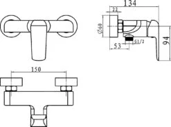 Novaservis Nobless Tina - Douchekraan 150 Mm, Zwart 38061/1,5 -AquaKranen Verkoop 5f11fc9df21b5e153c0e818e