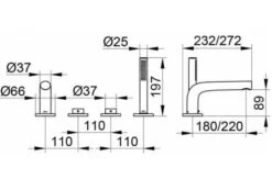 Keuco Edition 400 - Badrandkraan, 4-gats, Zwart Chroom 51530130200 -AquaKranen Verkoop 61929d5350f1037b74645149 1