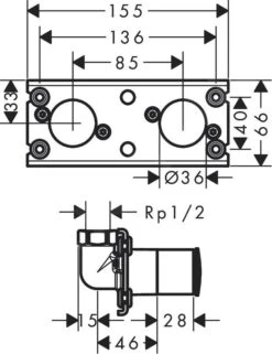 Hansgrohe Rainfinity - Inbouwedeel Voor Showerpipe 360 1jet 26840180 -AquaKranen Verkoop 66558340cfe006fdfcc52cd4